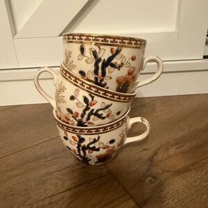 Indian Tree, Solian Ware, 3 Pcs Set Tea Cups SOHO Pottery LTD Cobridge, England